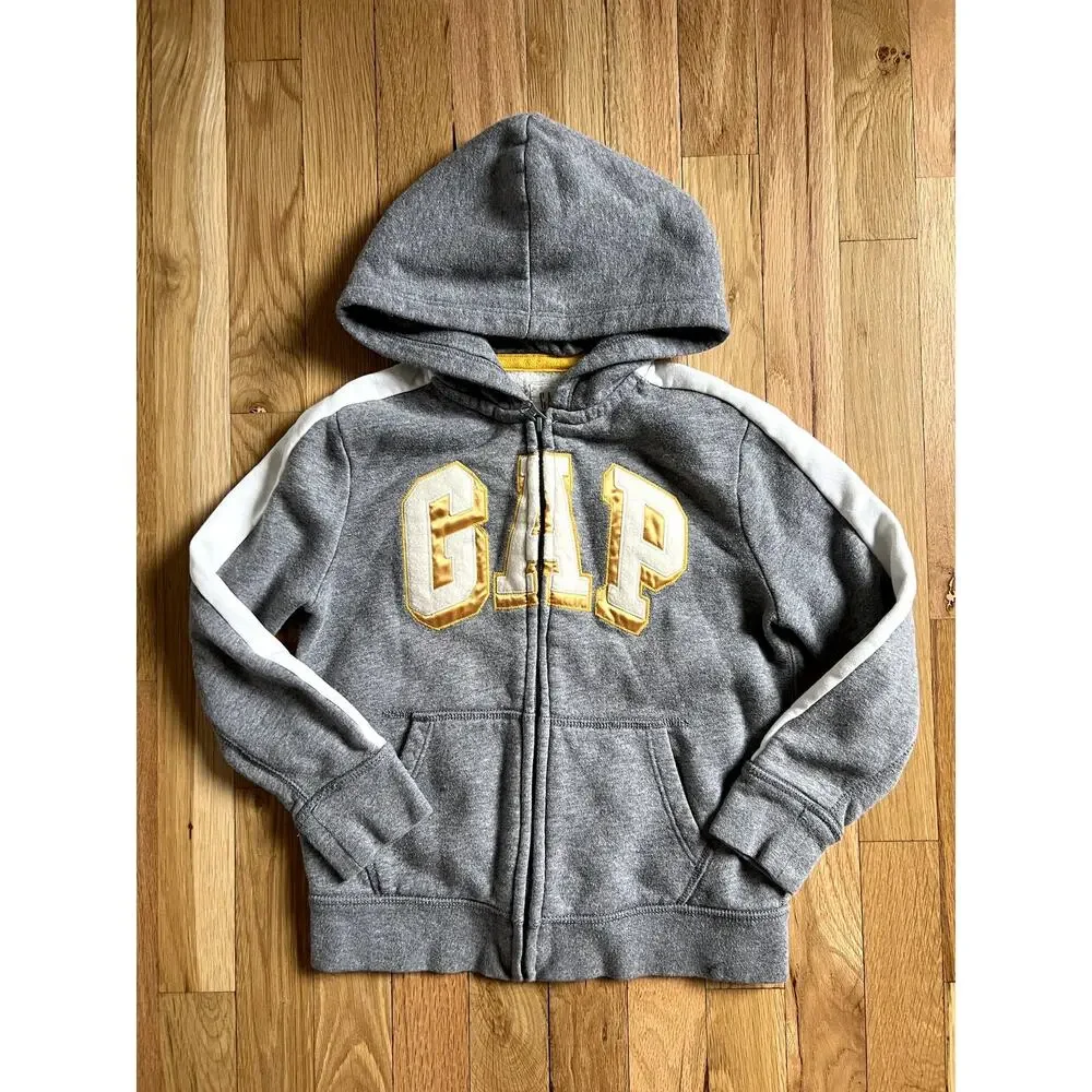 Gap Kids 2-piece Sweats Zip Hoodie & Jogger Pants Gray Yellow Lounge (size S)